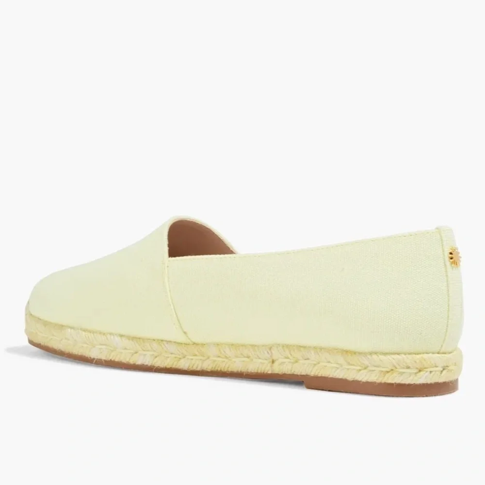 Stuart Weitzman Dree Canvas Espadrille in Pastel Yellow Size 10C - Wide